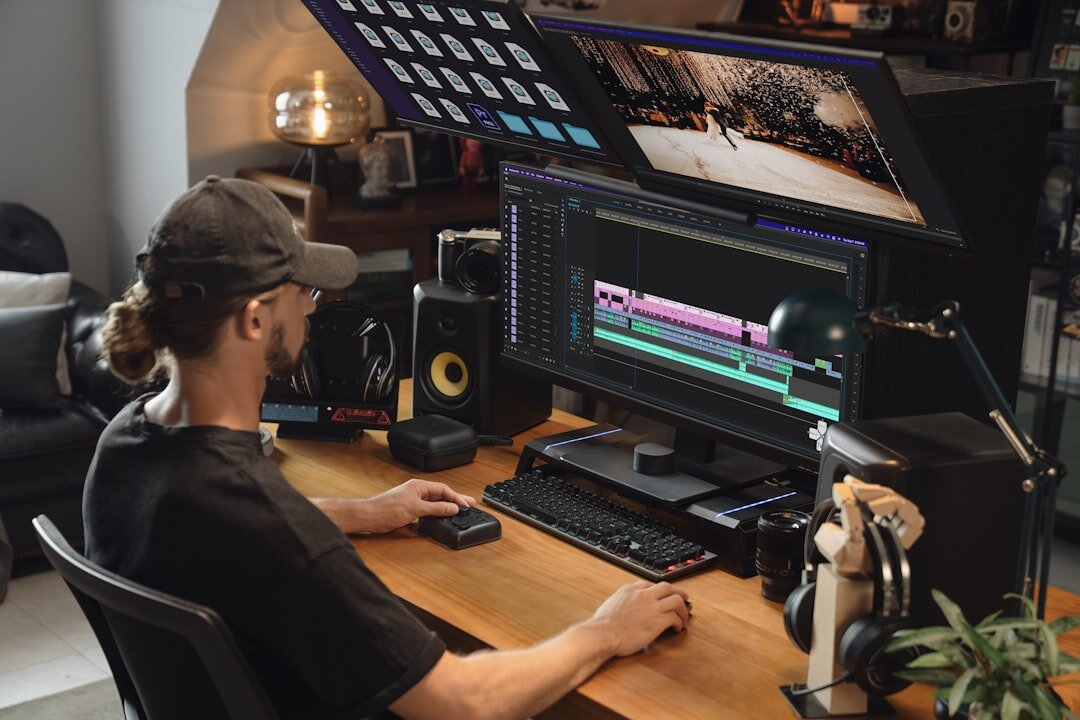 video editor working on timeline