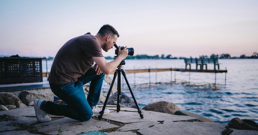 camera on tripod outdoors