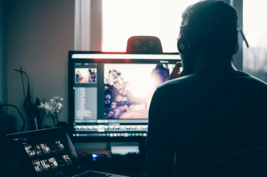 cinematic film editing session