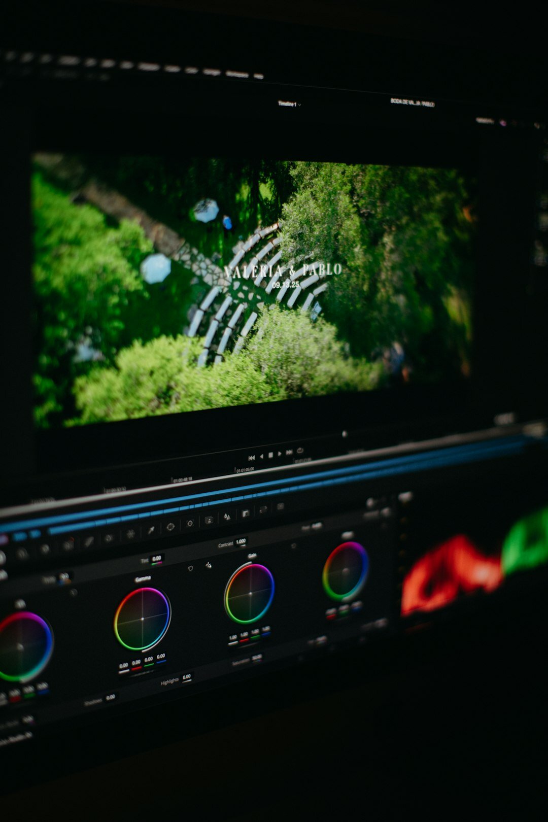 filmmaker editing video on computer