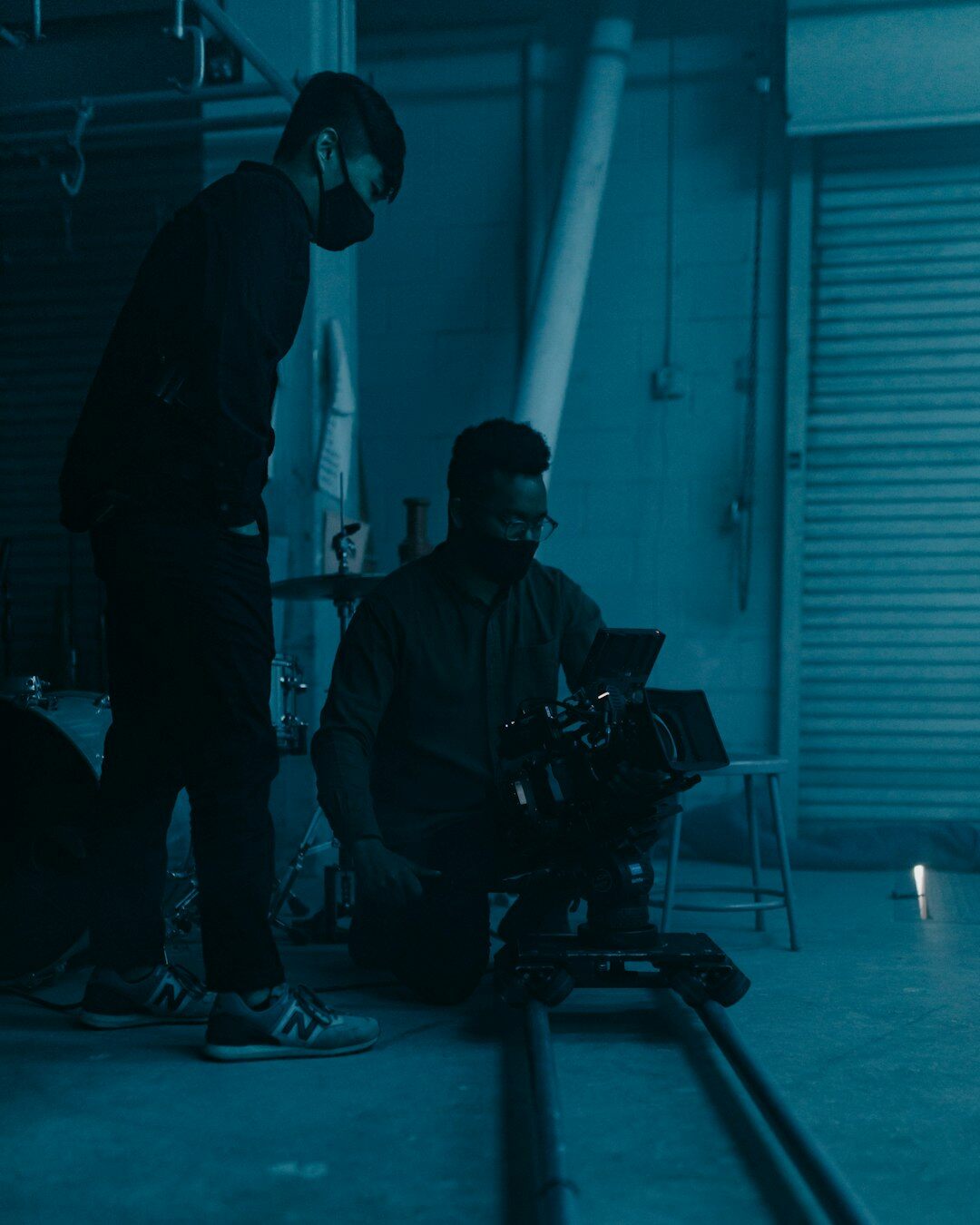 director planning film scene